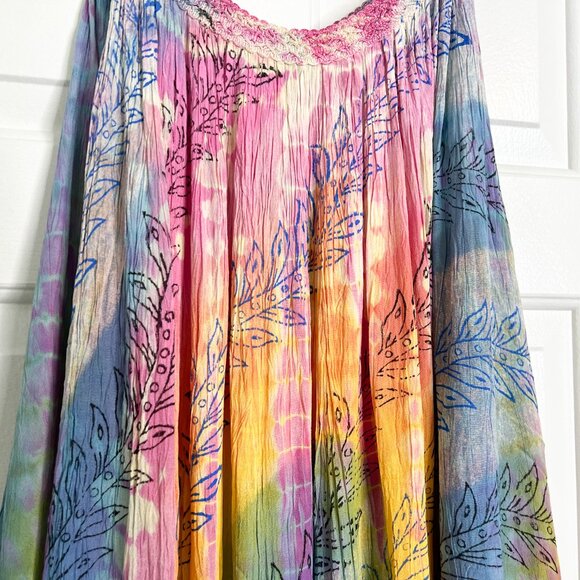 Sakkas Amalia Picot Trim Scoop Neck Tank with Sequins and Embroidery - Fuchsia - Picture 5 of 8